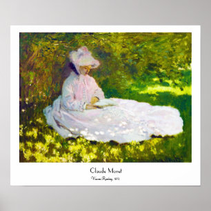 Affiches Femme Claude Monet de lecture