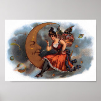 Affiches Femme dans la lune