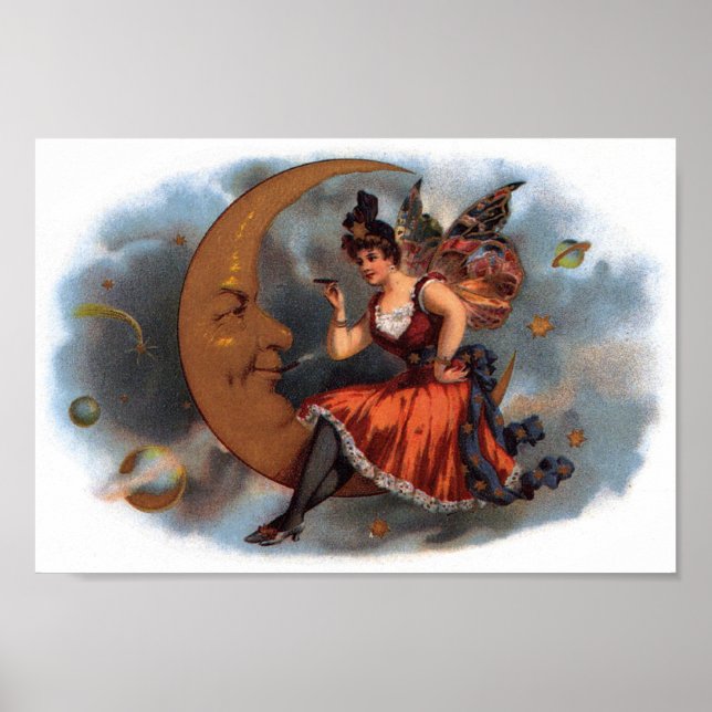 Affiches Femme dans la lune (Devant)