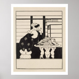 Affiches Femme dans une librairie, design pour un co-propri