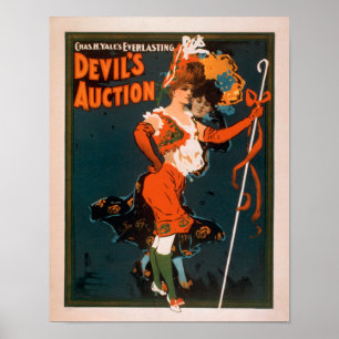 Affiches Femme de la vente aux enchères du diable dans le