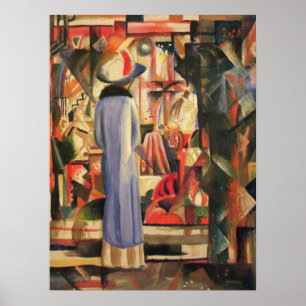 Affiches Femme devant une vitrine d'August Macke