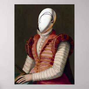 Affiches FEMME EN ROBE ROSE Costume Théâtral Mode