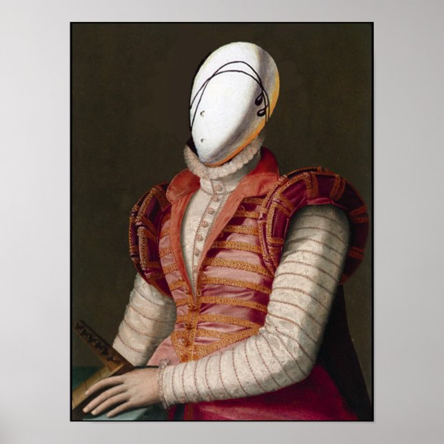 Affiches FEMME EN ROSE ROBE Mode Costume théâtral (Devant)