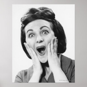 Affiches Femme faisant le visage