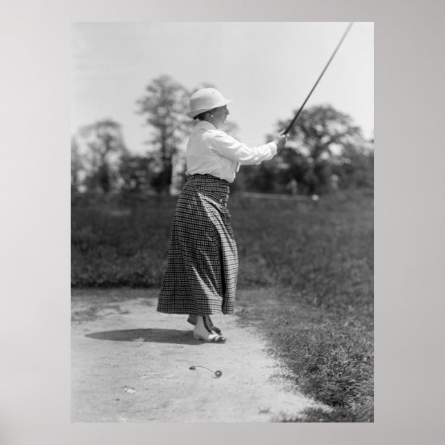 Affiches Femme Golfing mode Vintage, années 1910 (Devant)