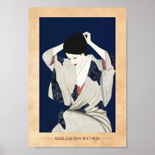 Affiches Femme japonaise classique de dame de cheveux de