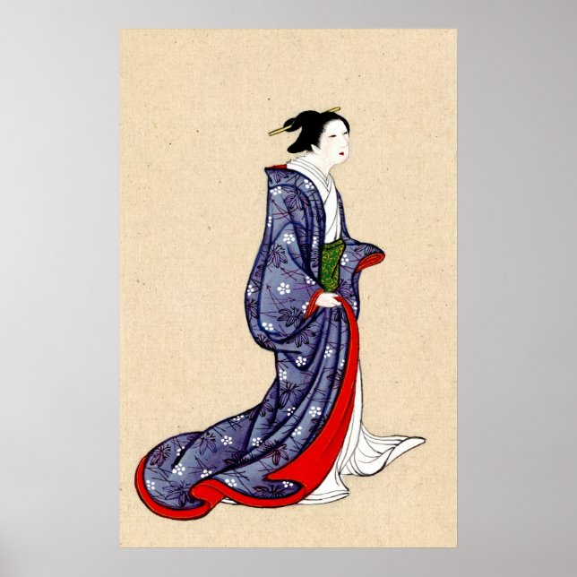 Affiches Femme portant Robe et Kimono 1878 (Devant)