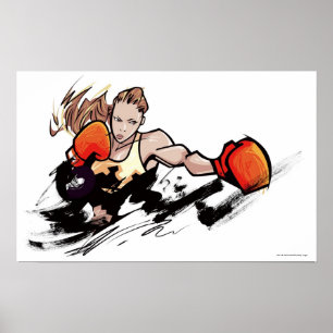 Affiches Femme portant un gant de boxe