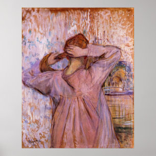 Affiches Femme se peignant les cheveux par Toulouse-Lautrec