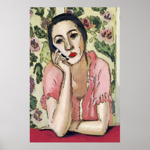 Affiches Femme sur téléphone portable Abstrait, style Matis