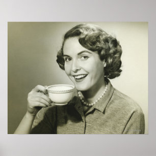 Affiches Femme tenant des tasses