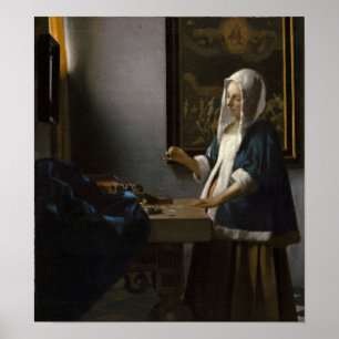 Affiches Femme tenant un équilibre par Johannes Vermeer
