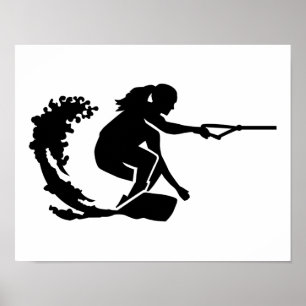 Affiches Femme Wakeboard