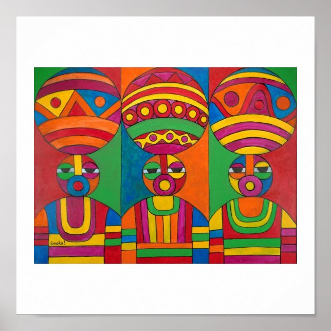 Affiches Femmes avec des calebasses par Emeka ! (Devant)