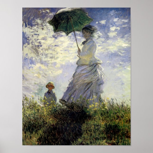 Affiches Femmes avec parasol ~ Madame Monet avec son fils (Devant)