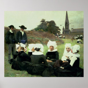 Affiches Femmes bretonnes assises en grâce