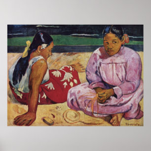 Affiches Femmes de Tahitian sur la plage par Gauguin