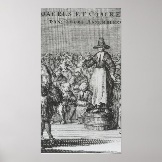 Affiches Femmes et hommes quakers à leur assemblée (Devant)