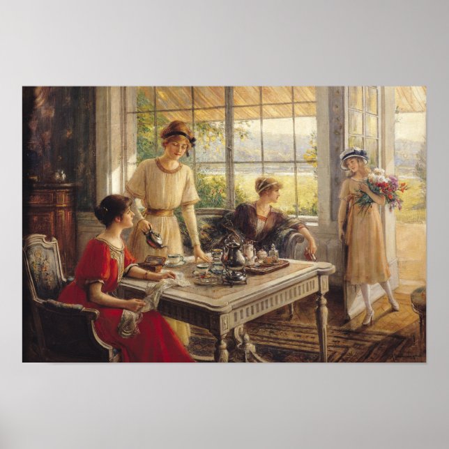 Affiches Femmes prenant du thé (Devant)