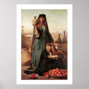 Affiches Femmes Vendant de l'eau et des oranges...