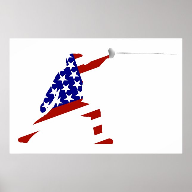 Affiches Fencer entièrement américain / clôture (Devant)