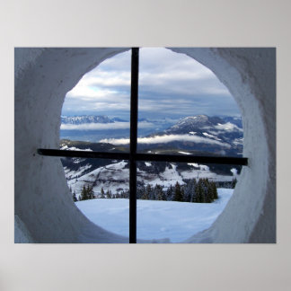 Affiches Fenêtre Alpes Vue photo