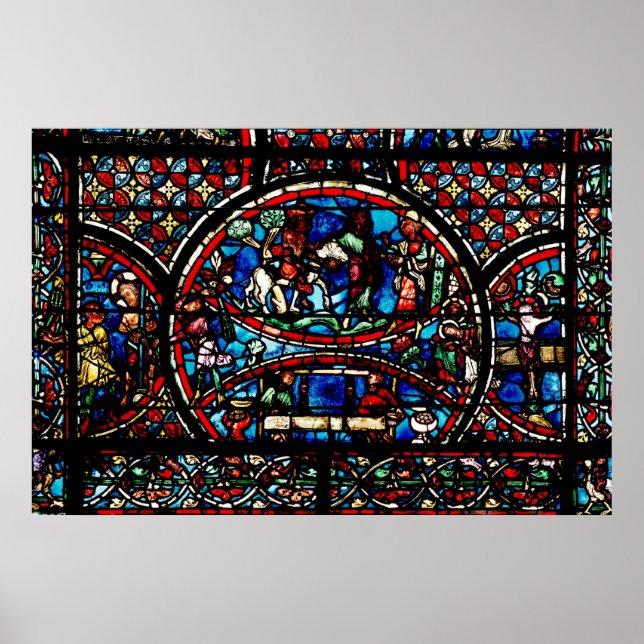 Affiches Fenêtre représentant le bon samaritain (Devant)