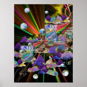 Affiches Fenêtres en verre tendu 3-D