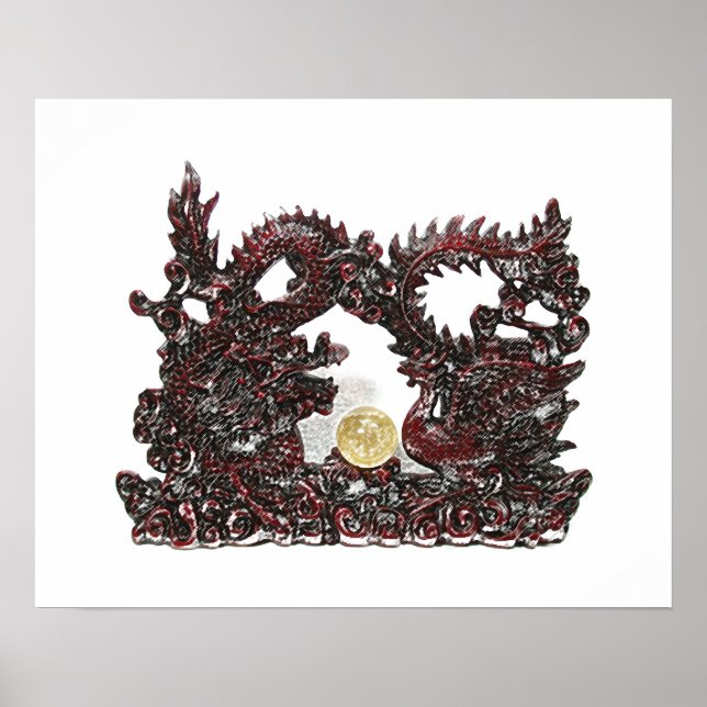 Affiches Feng Shui Dragon & Phoenix (Devant)