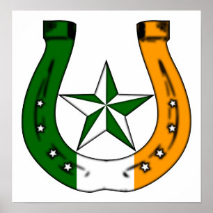 Affiches fer à cheval irlandais porte-bonheur.