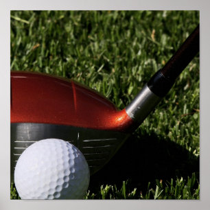 Affiches Fer de golf et copie de boule