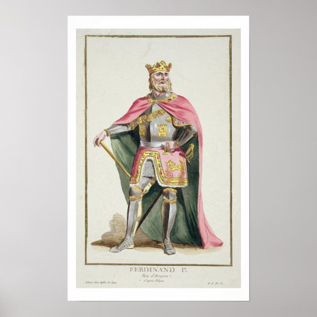 Affiches Ferdinand I (1379-1416) Roi d'Aragon de 'Receu (Devant)