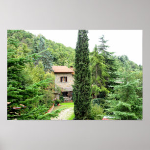 Affiches Ferme rustique toscane italienne. Toscane.