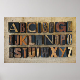 Affiches Fermer l'alphabet sur letterpress 2