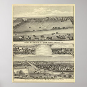 Affiches Fermes du comté de Saunders, Nébraska