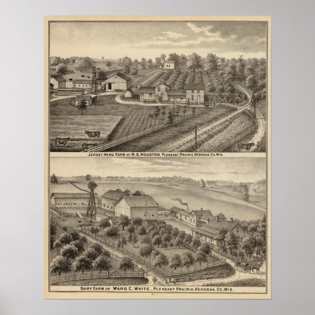 Affiches Fermes laitières de RS Houston et WC White (Devant)