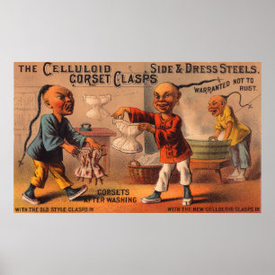 Affiches Fermoirs de corset celluloïdes Victorian tradecard