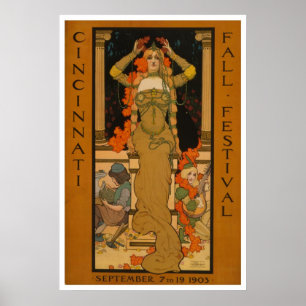 Affiches Festival d'automne Cincinnati Art Nouveau