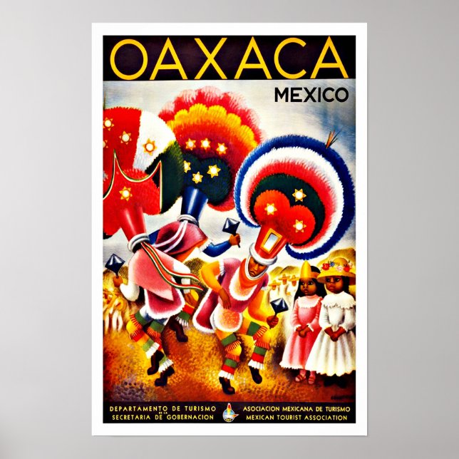 Affiches Festival de danse Oaxaca vintage Mexique Voyage (Devant)