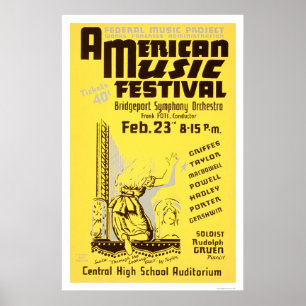 Affiches Festival de musique Amérique 1938 WPA