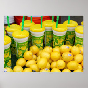 Affiches Festival Lemonade Stand Lemons and Tall Drink Cups
