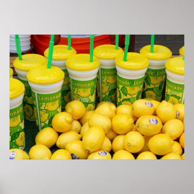 Affiches Festival Lemonade Stand Lemons and Tall Drink Cups (Devant)