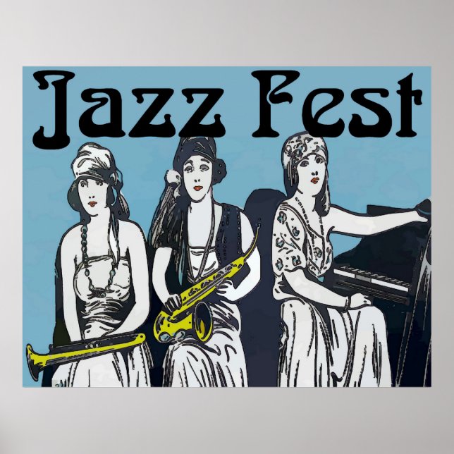 Affiches Fête de jazz vintage (Devant)