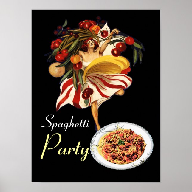 AFFICHES FÊTE DE SPAGHETTIS DANSE, CUISINE ITALIENNE ET TOM (Devant)