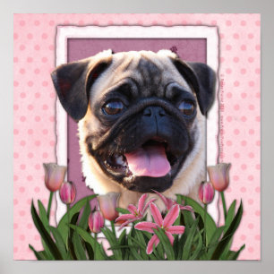 Affiches Fête des mères - Tulipes roses - Carlin