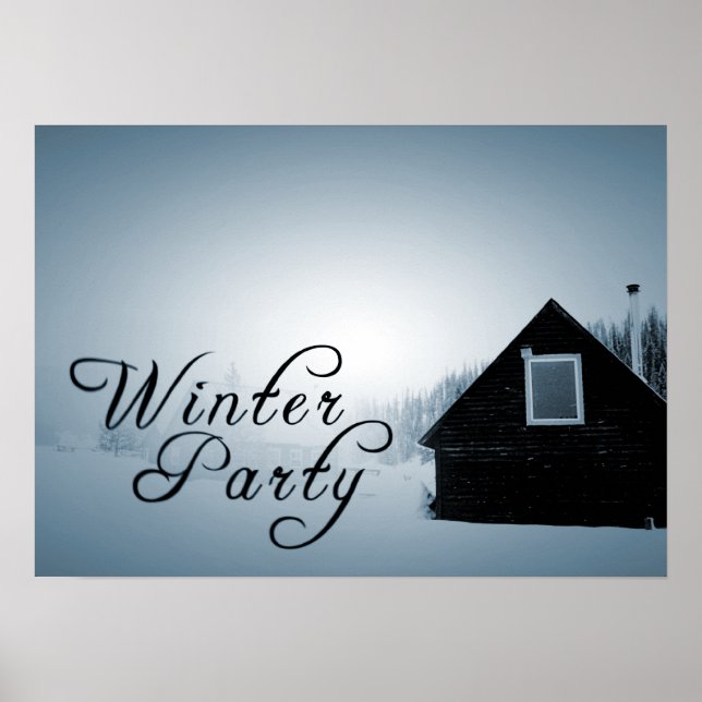 Affiches fête d'hiver : neigée en cabine (Devant)
