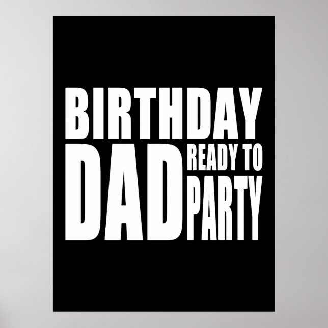 Affiches Fête papa prêt à faire la fête (Devant)