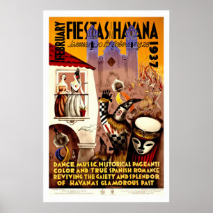 Affiches Fêtes à La Havane Vintage voyage