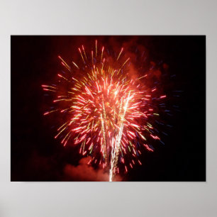 Affiches Feu d'artifice rouge, blanc et bleu II patriotique